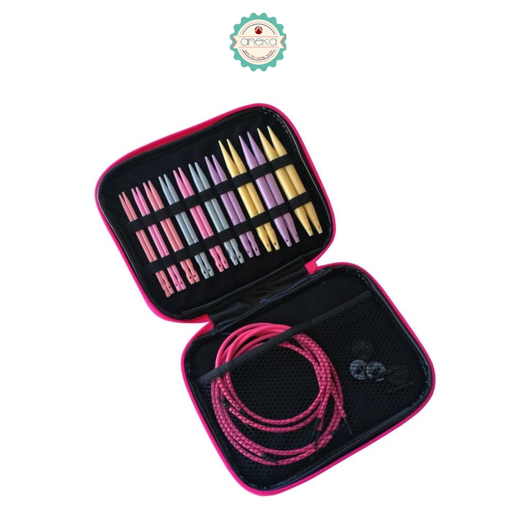 AnekaBenang - Circular Knitting Interchangeable Plastic Needles With Case