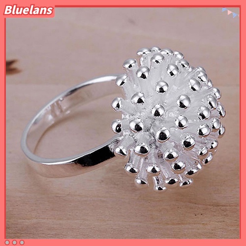 Bluelans Women Fashion Silver Plated Fireworks Daisy Pattern Ring Wedding Jewelry Gift