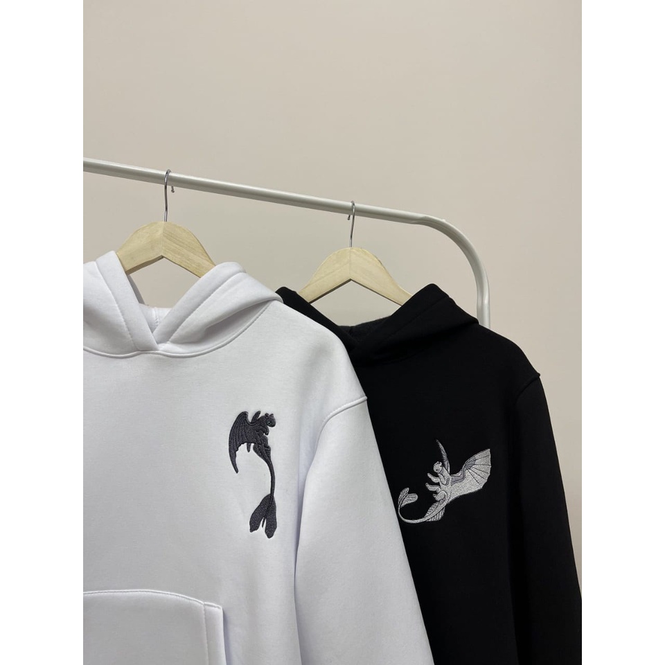 HOODIE COUPLE LIGHT AND NIGHT DRAGON BORDIR ONE SIZE FIT TO L ONE SIZE FIT TO L / HOODIE TERLARIS