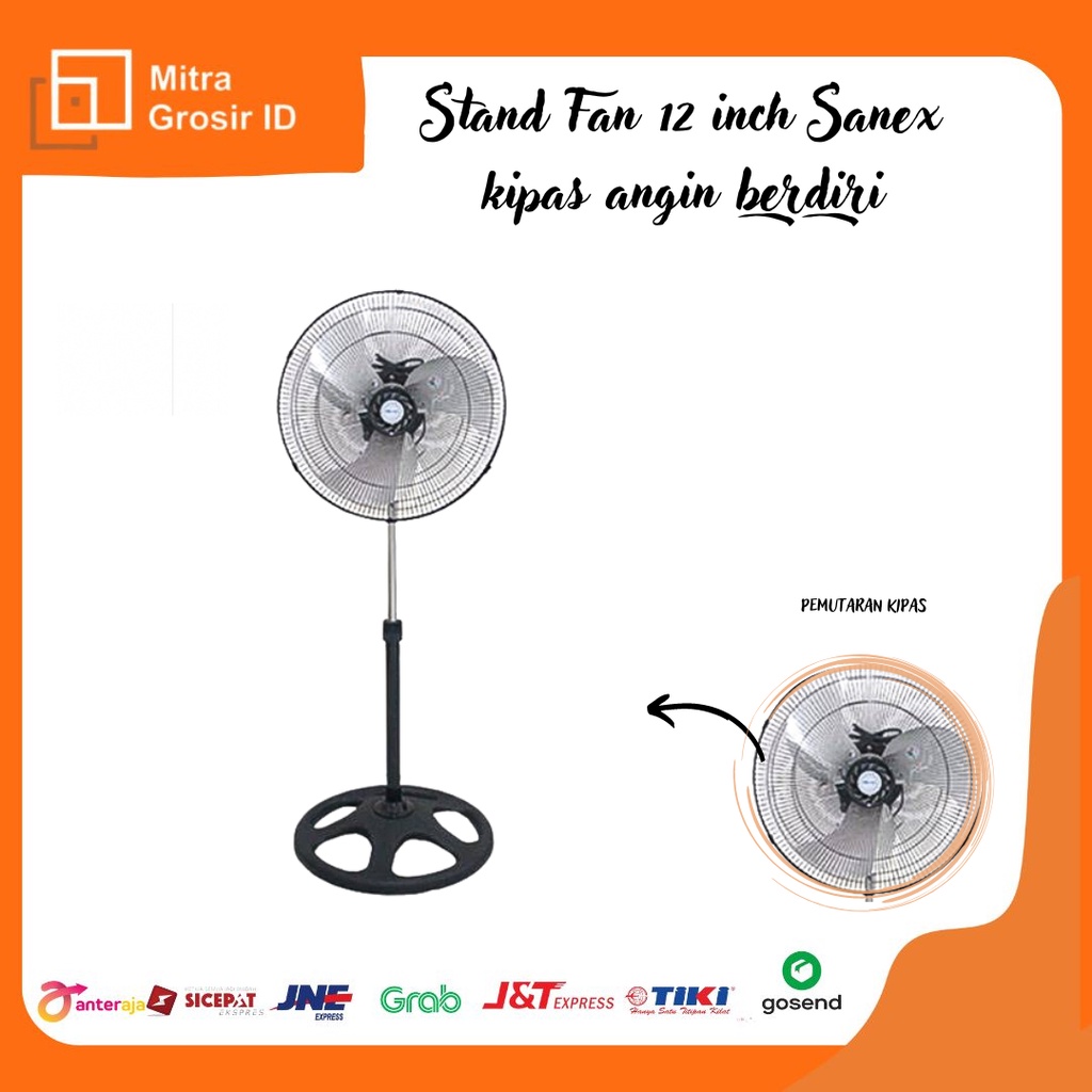 Stand Fan 12 Inch SANEX 1208B / Kipas Angin Berdiri