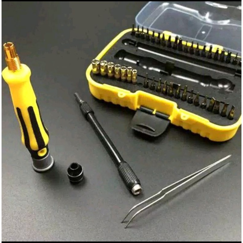 Obeng Set Magnet Baja Sekrup Reparasi 45 in 1 Handphone HP Smartphone