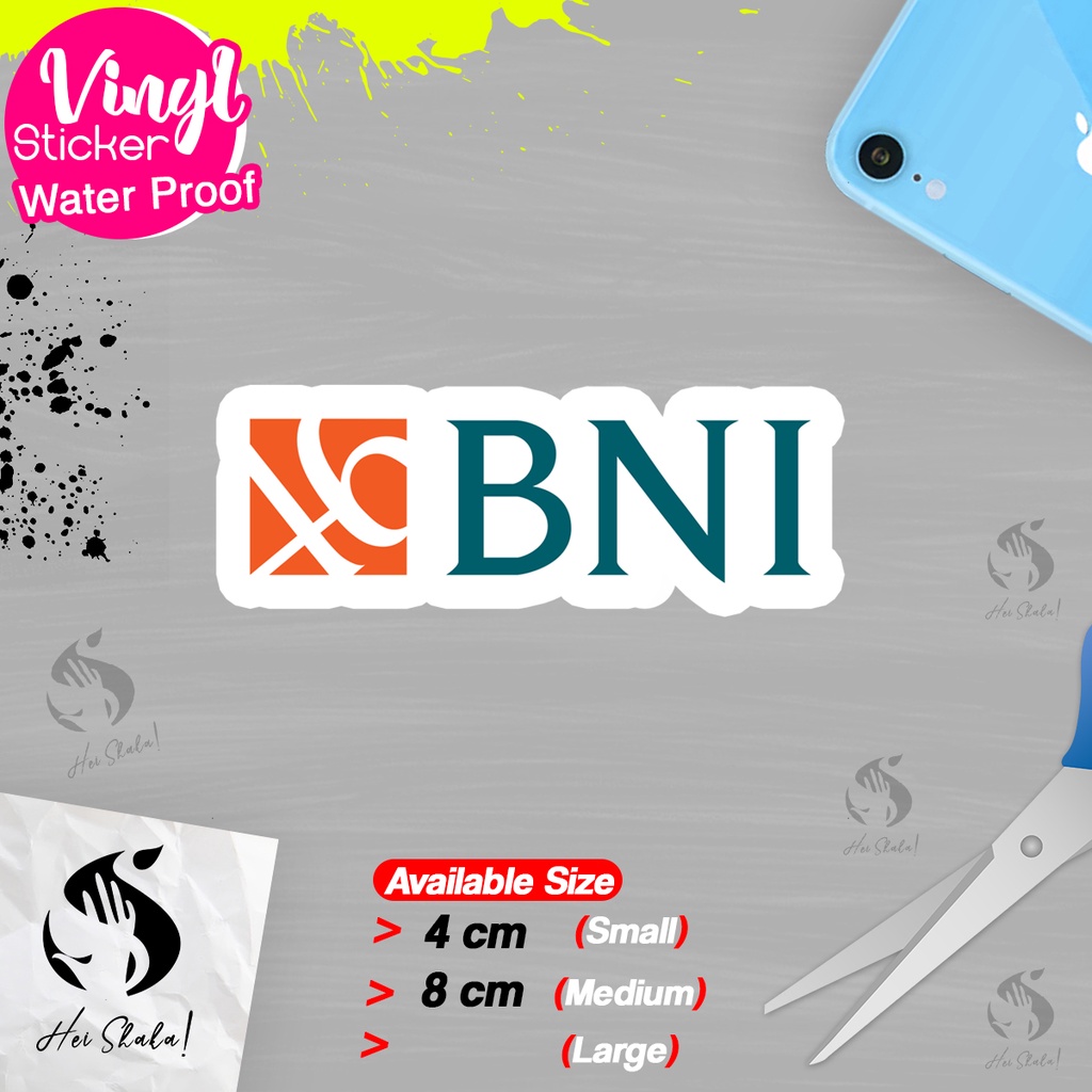 

Stiker Bank Negara Indonesia BNI Sticker Logo Perusahaan BUMN Bahan Vinyl Anti Air