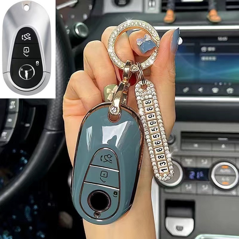 Case Pelindung Kunci Mobil Bahan Silikon TPU Untuk Mercedes Benz GLC300 C300 E250 W176 W212 W205 W204