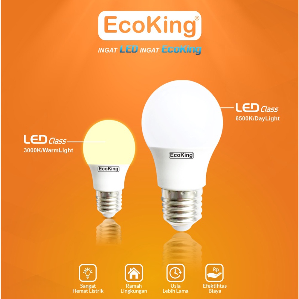 LAMPU LED ECOKING KUNING WARM WHITE 3W 5W 7W 9W 11W 14W 16W 18W