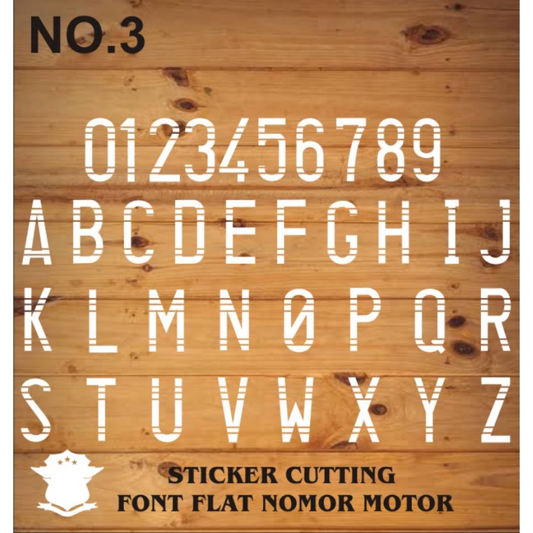 stiker cutting sticker variasi font plat motor