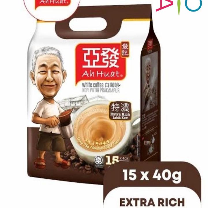

9.9 BRANDS FESTIVAL Ah Huat White Coffee Extra Rich / Ahuat / A Huat White Coffee / Ahhuat Coffee 15 x 40g gas !!