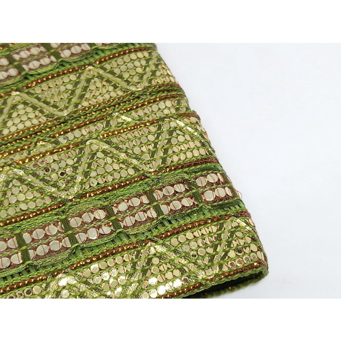 Bordir Bisa Cod Renda Bordir Emas Payet India Permata Cantik Au47 10 Yards