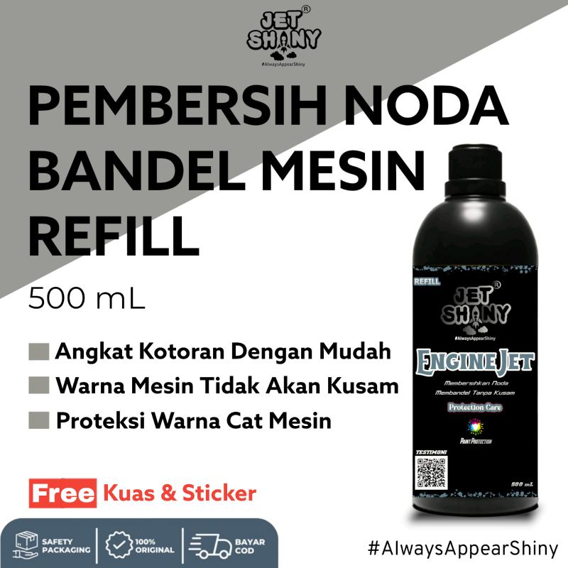 JetShiny EngineJet | Pembersih Kerak Kotoran Mesin Velg Noda Membandel Arm Oli 500 mL