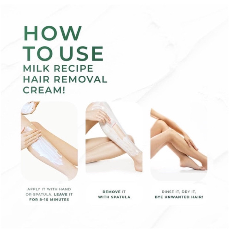 ✨Up Your Look✨ Milk Recipe Hair removal cream axillary cream brightening krim pencerah lipatan kulit perontok rambut bulu
