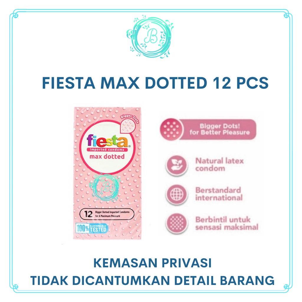 Kondom Fiesta Max Dotted 12 Pcs Alat Kontrasepsi Fiesta Tesktur Bintil Berbintik Dot 12s