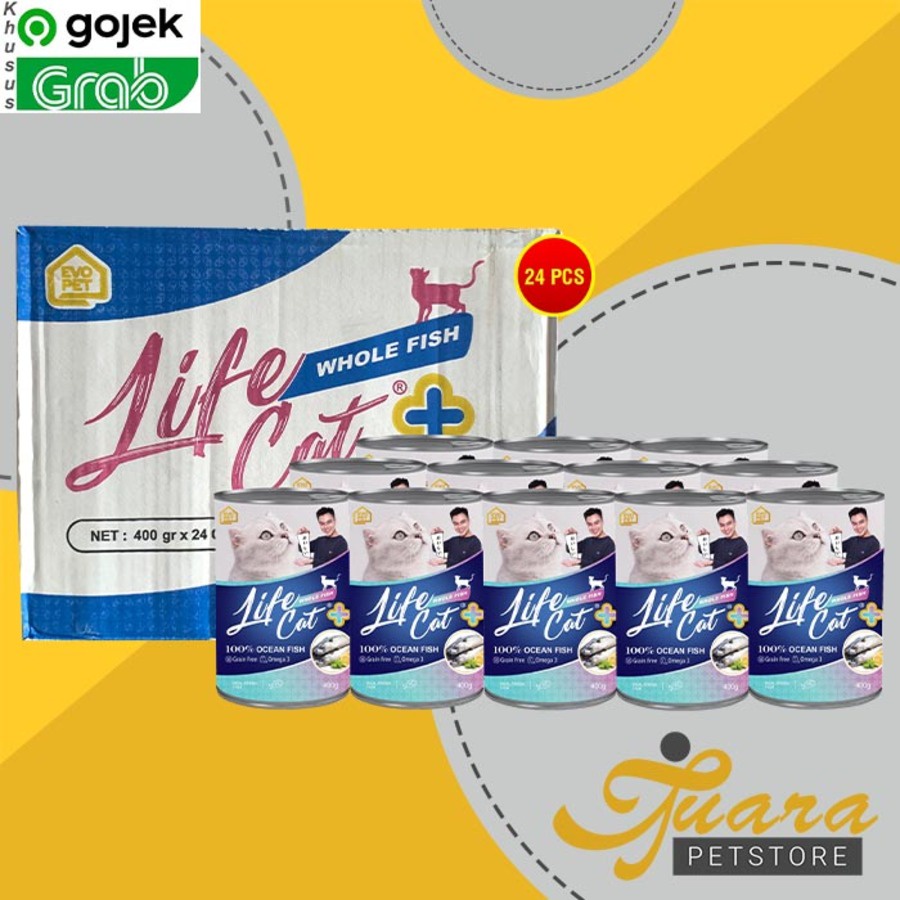 GOSEND Makanan Kucing Life cat Plus Wet Food Kaleng Dus 24Pcs 400gr