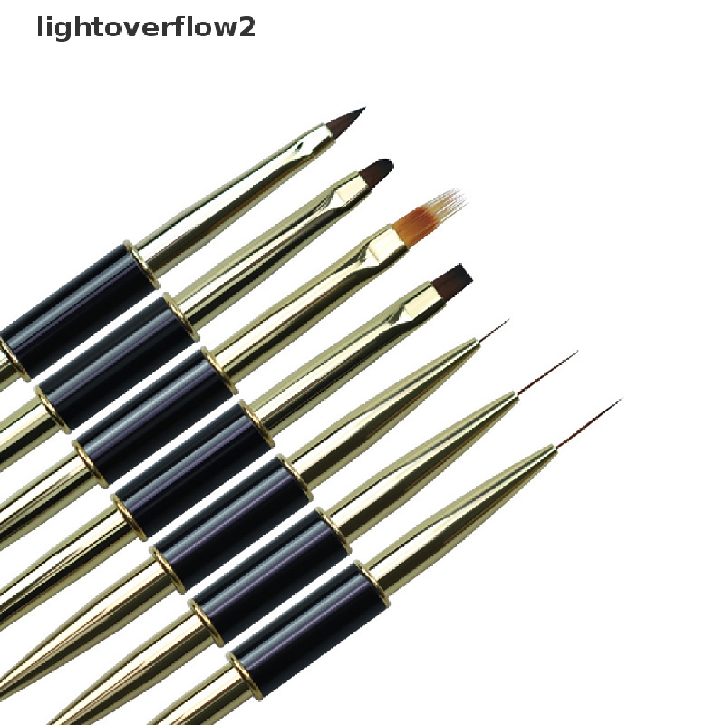 (lightoverflow2) 1pc Pen Brush Nail Art UV Gel Akrilik Kepala Ganda