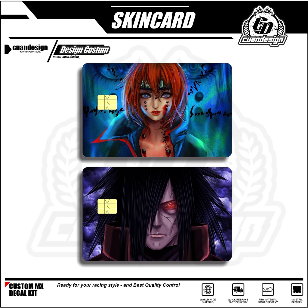 NARUTO STIKER PELINDUNG KARTU SKIN CARD ATM SIM KTP E-MONEY STICKER LEM KUAT ANTI GORES ( SKIN / STI