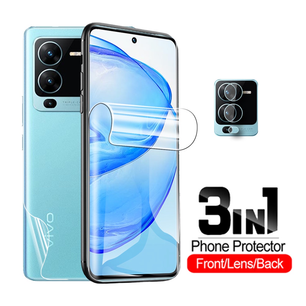 Pelindung Layar Vivo V25 5G / V25e Vivo V25 Pro paket 3 in 1 bahan hydrogel