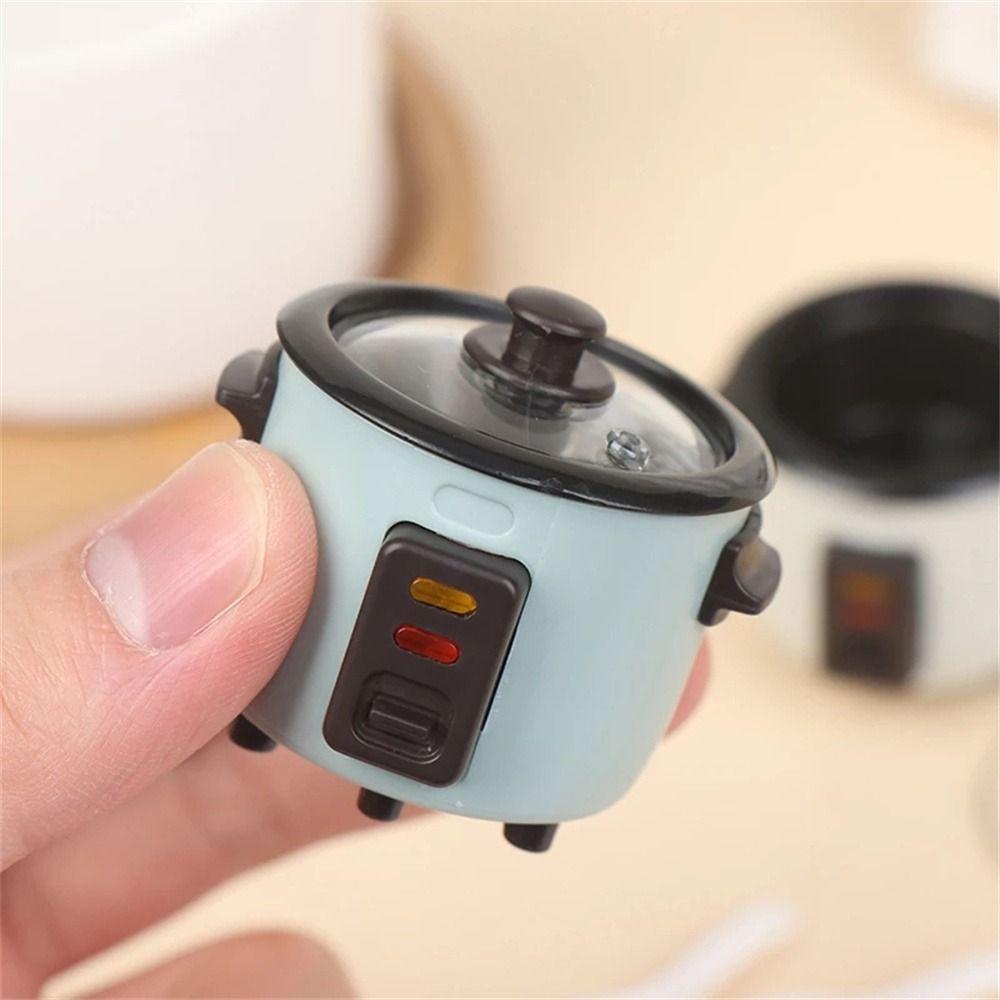 Mxbeauty Simulasi Rice Cooker Dekorasi Pemandangan1Per6 Skala Rumah Boneka Miniatur Mainan Rumah Furniture Mainan Aksesoris Rumah Boneka Model Cooker