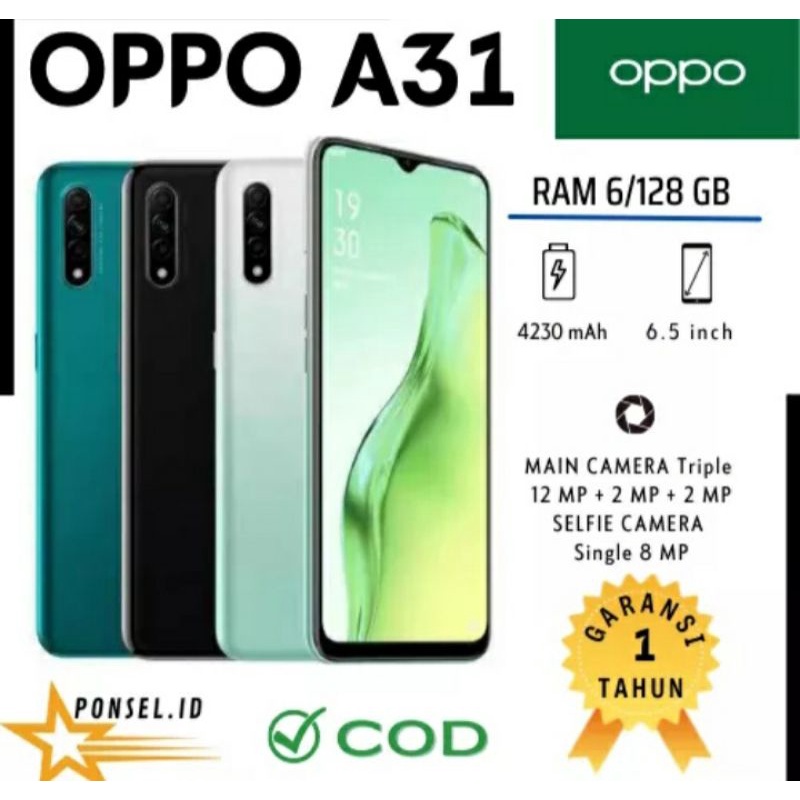 OPPO A31 RAM 6GB+128GB SECOND BARU BISA COD