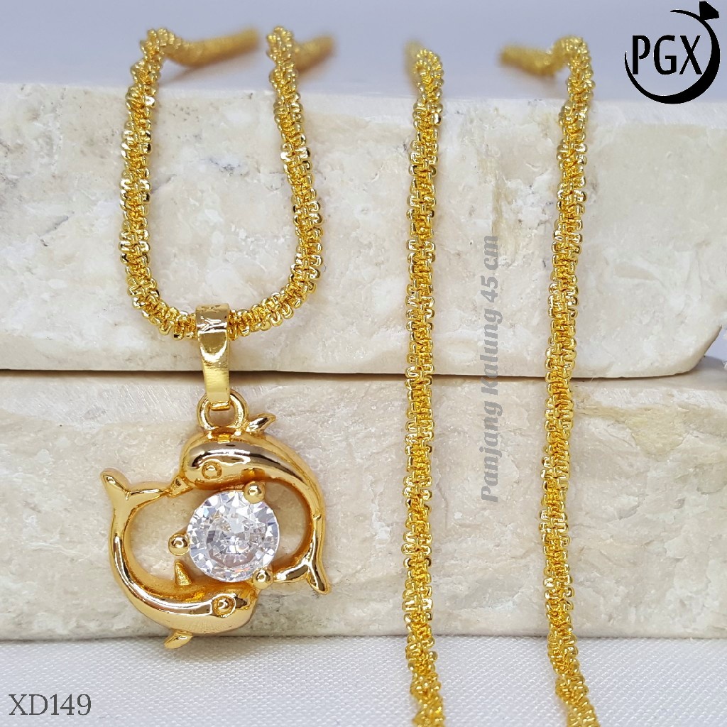 PGX Kalung Wanita Xuping Aksesoris Fashion Perhiasan Lapis Emas XD149