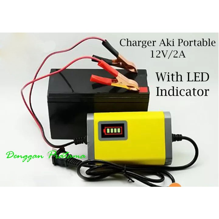 Charger Aki 12V 2A Led Indikator / Alat Cas Accu Baterai Motor Mobil