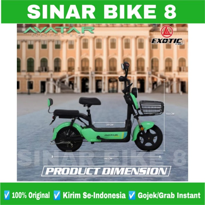 Sepeda Listrik Electric E Bike EXOTIC AVATAR 500 Watt Removable Batrey