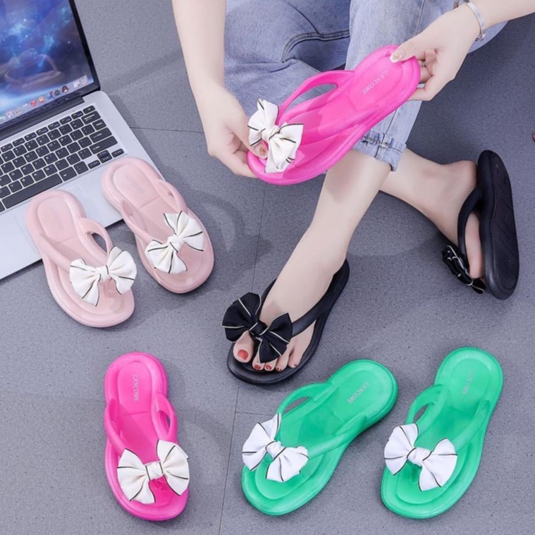 JEPIT EVA PITA - PVC Sandal Jepit Wanita Import Bangkok Bahan Jelly Lentur Empuk Motif Polos Sol Rubber Anti Slip Sendal Slippers Super Soft 8001