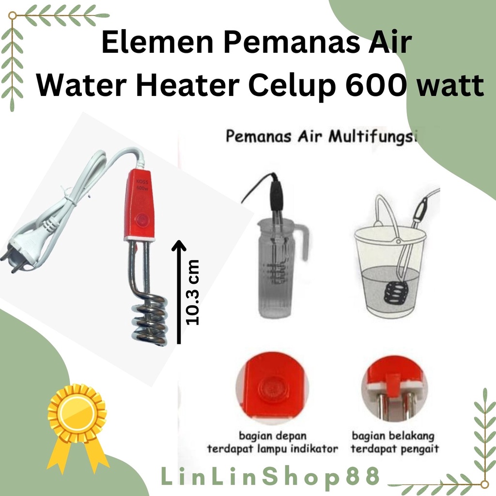 Elemen Pemanas Air Water Heater Celup 350 watt, 600 watt 1000 watt