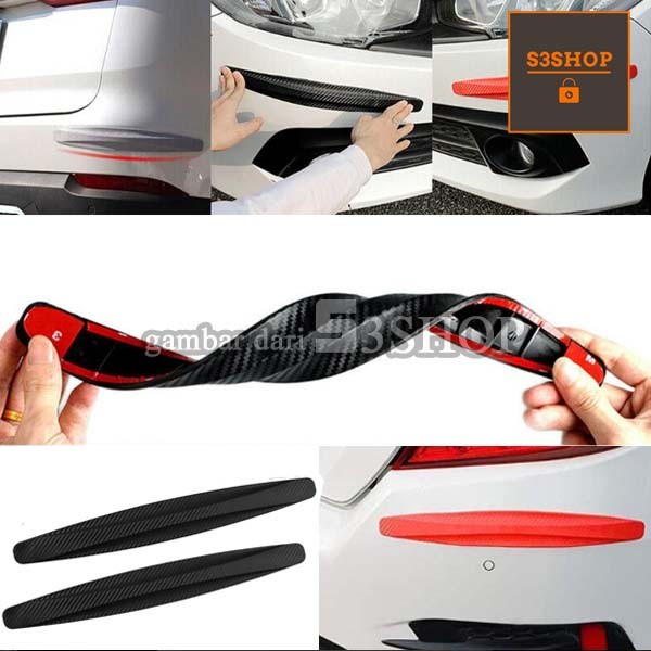 Pelindung Body Bumper Mobil Car Bumper Guard Sepasang Motif Carbon