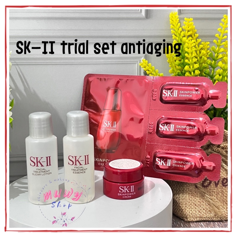 SK-II SKII trial anti aging set 4 items (FTE 10ml + FTCL 10ml + Airymilky 2.5gr + Skinpower essence sachet x 3pc)