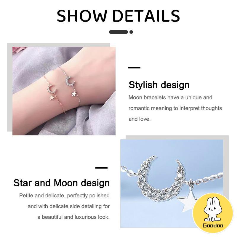 Gelang Wanita Berlian Niche  Liontin Bulan Temperamen Pendek Sederhana -Doo