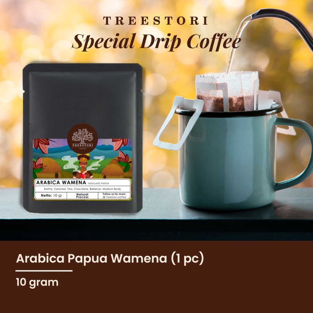

Treestori Drip Bag / Filter Bag Coffee | Kopi Arabica Wamena 1 pc