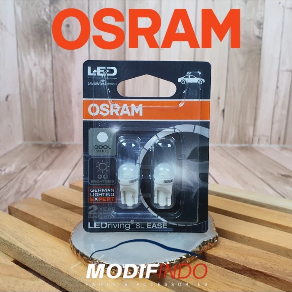 BOHLAM LAMPU SENJA T10 PUTIH LED - OSRAM GERMAN COOL WHITE 12V W5W