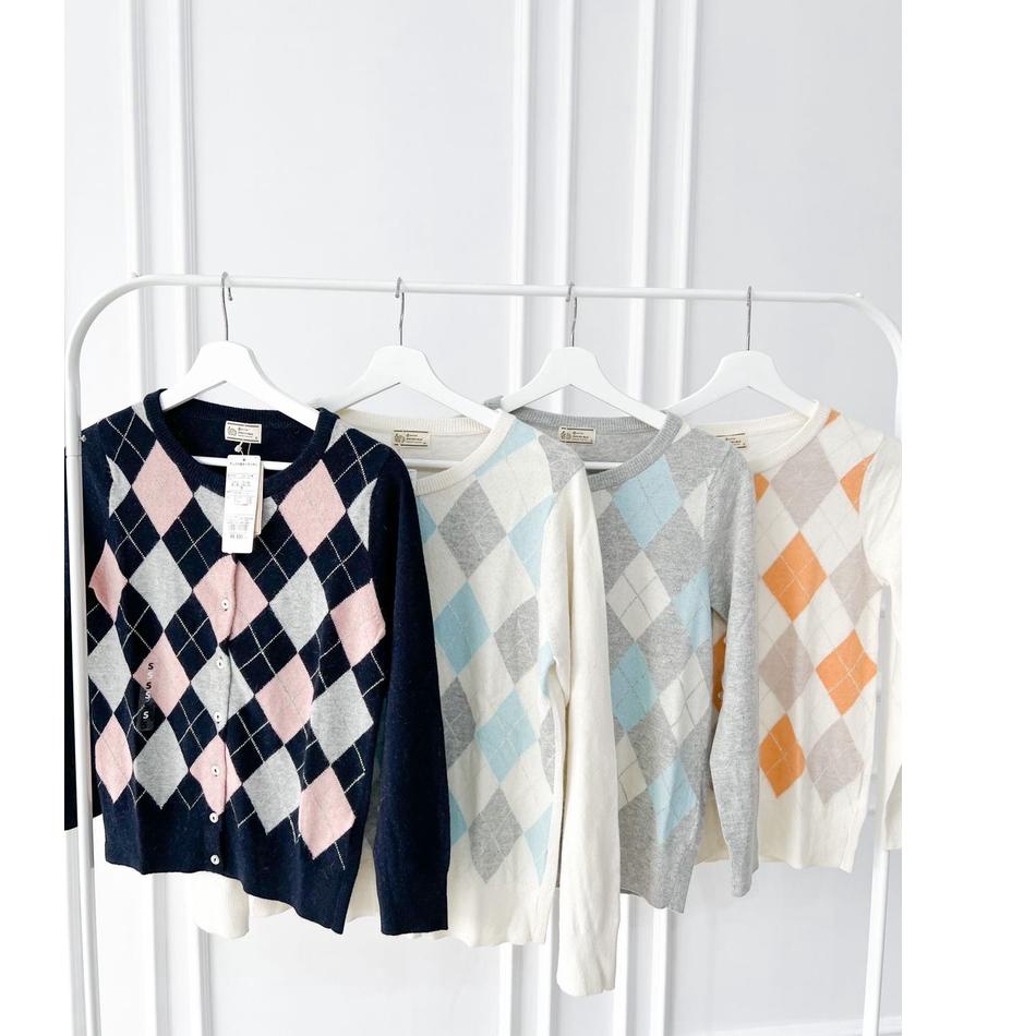 Murah Good Day Argyle Wool Cardigan