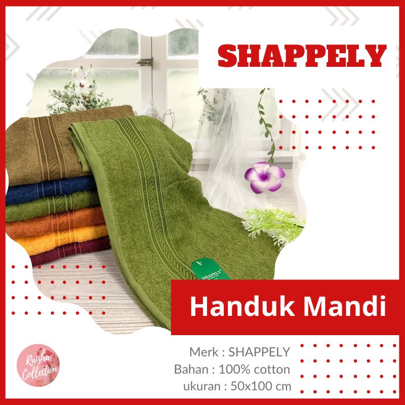 RC HANDUK SHAPPELY Handuk Mandi 50x100cm/ handuk travel/ handuk polos by Terry palmer