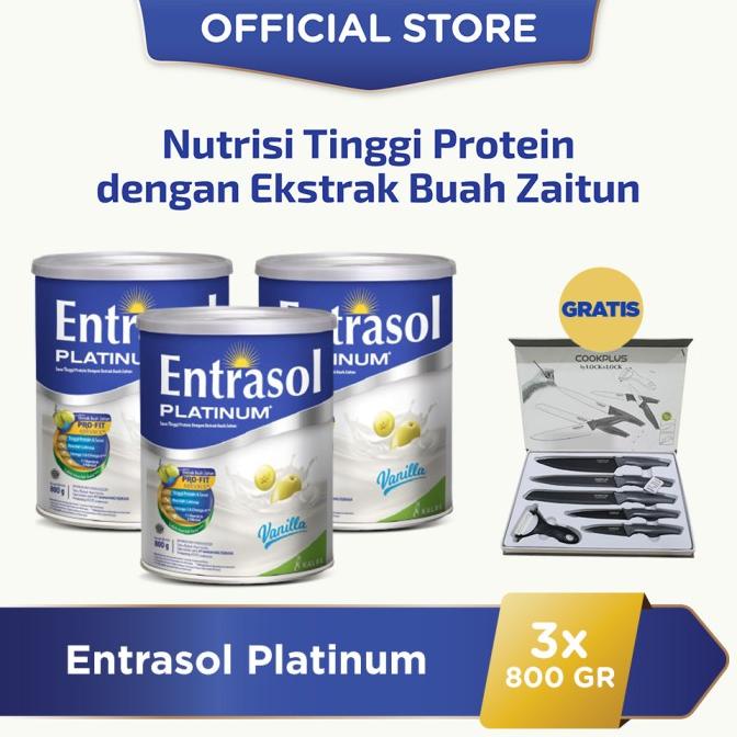 

[ COD ] BUY 3 ENTRASOL PLATINUM VANILLA 800 G FREE PISAU SET LOCK & LOCK
