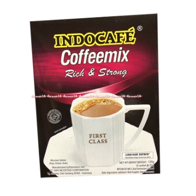 Indocafe Coffeemix 5sachet Rich &amp; Strong First Class Lebih Kuat Kopinya Kopi Indo Cafe Coffe Mix Kopi Mix Rich Strong Indo Coffee 5pcs