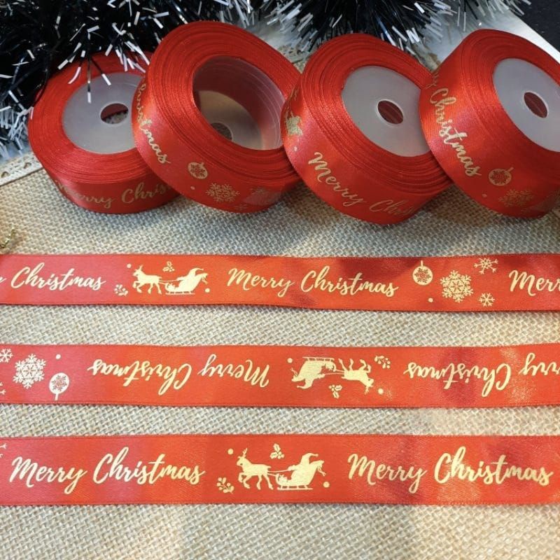 

Pita satin Natal | Pita Merry Christmas satin 2,5cm