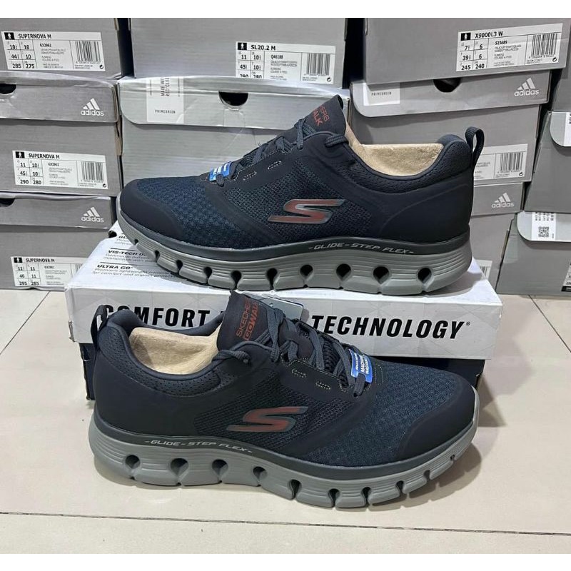 SKECHERS GO WALK GLIDE STEP FLEX MONTOUR CHARCOAL SIZE 41 ONLY MEN ORIGINAL