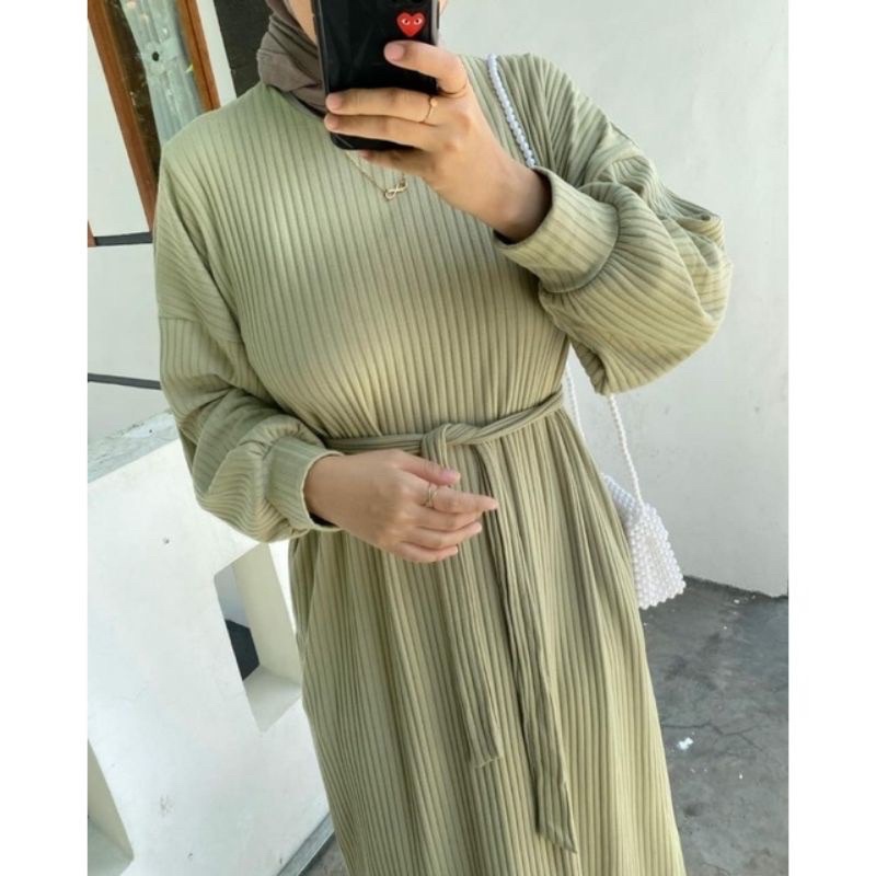 Kamila Knit Midi Dress Premium Atasan Knit Dress Wanita