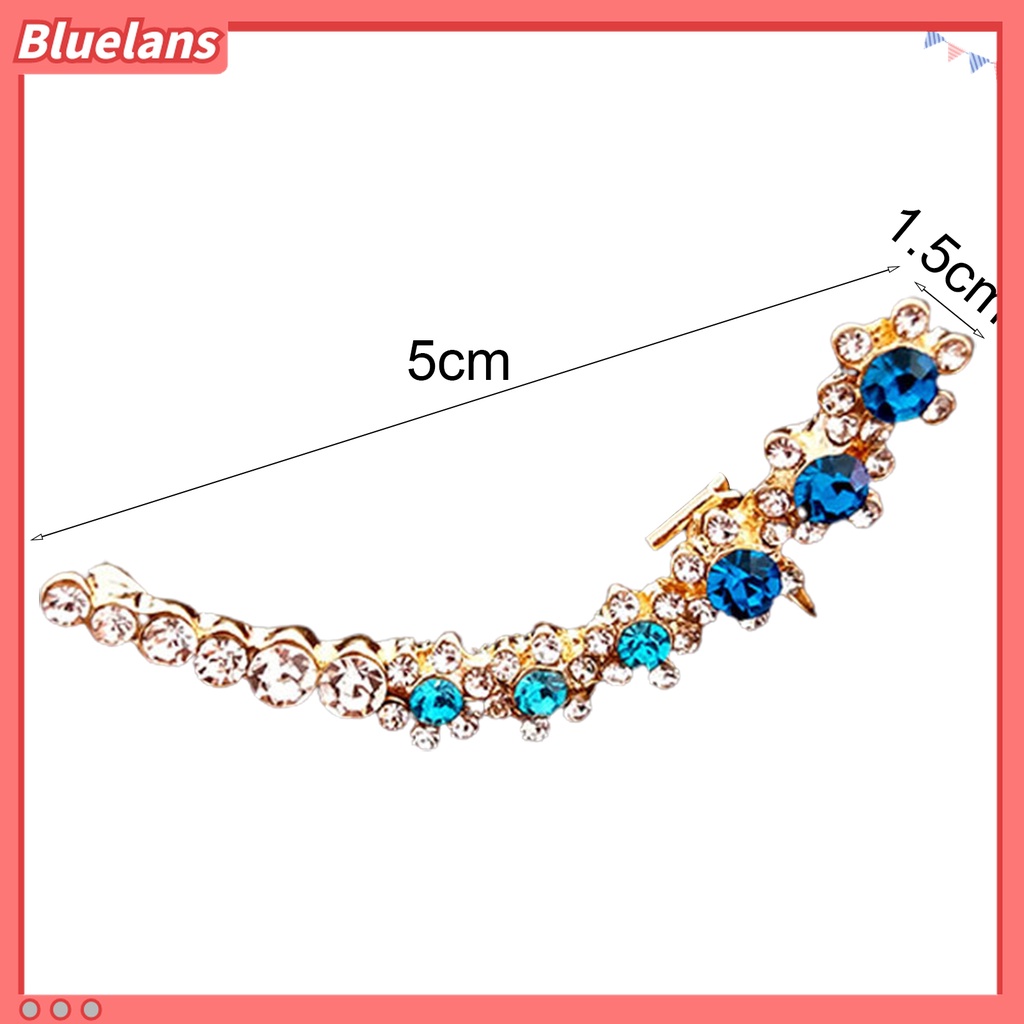 1 Pc Anting Stud Klip Tindik Berlian Imitasi Bentuk Kepingan Salju Untuk Perhiasan Wanita