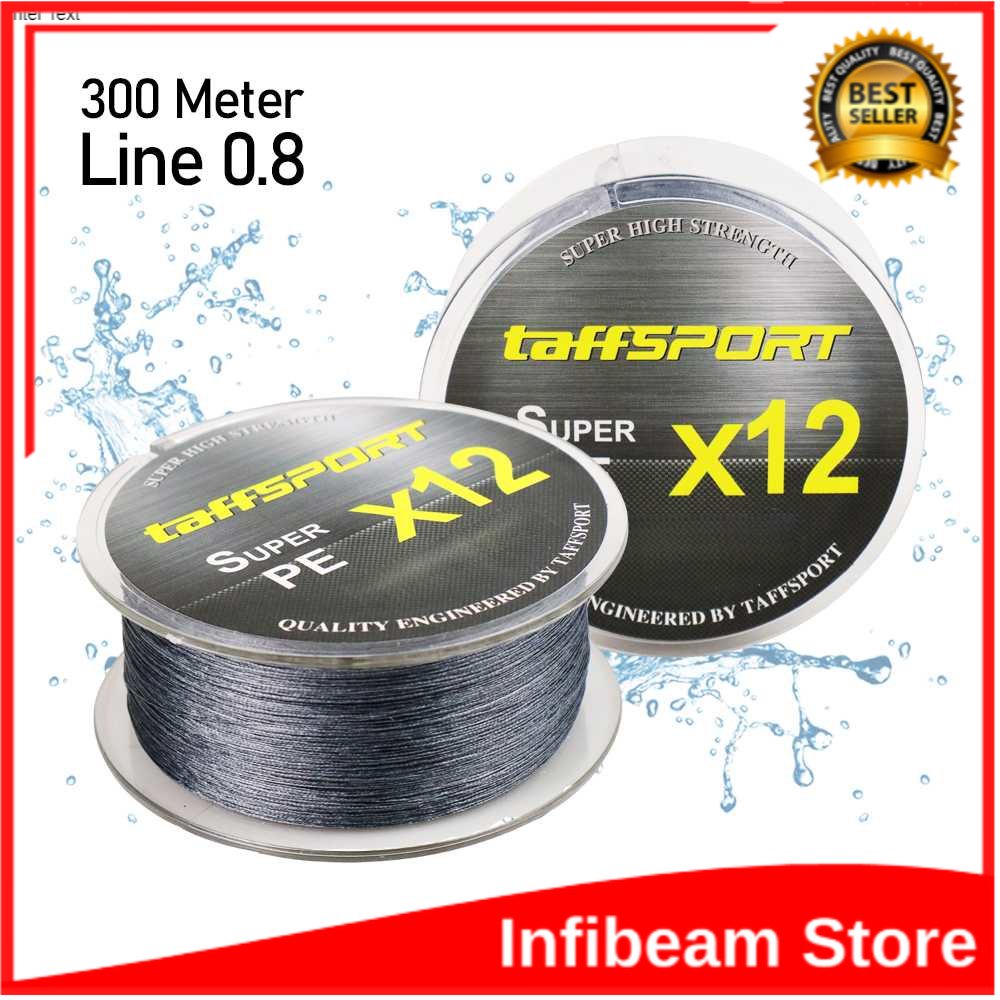 TaffSPORT Senar Pancing Super PE Braided 300 Meter / Thick Line 300M Tali Benang Senar Pancing PE Mu