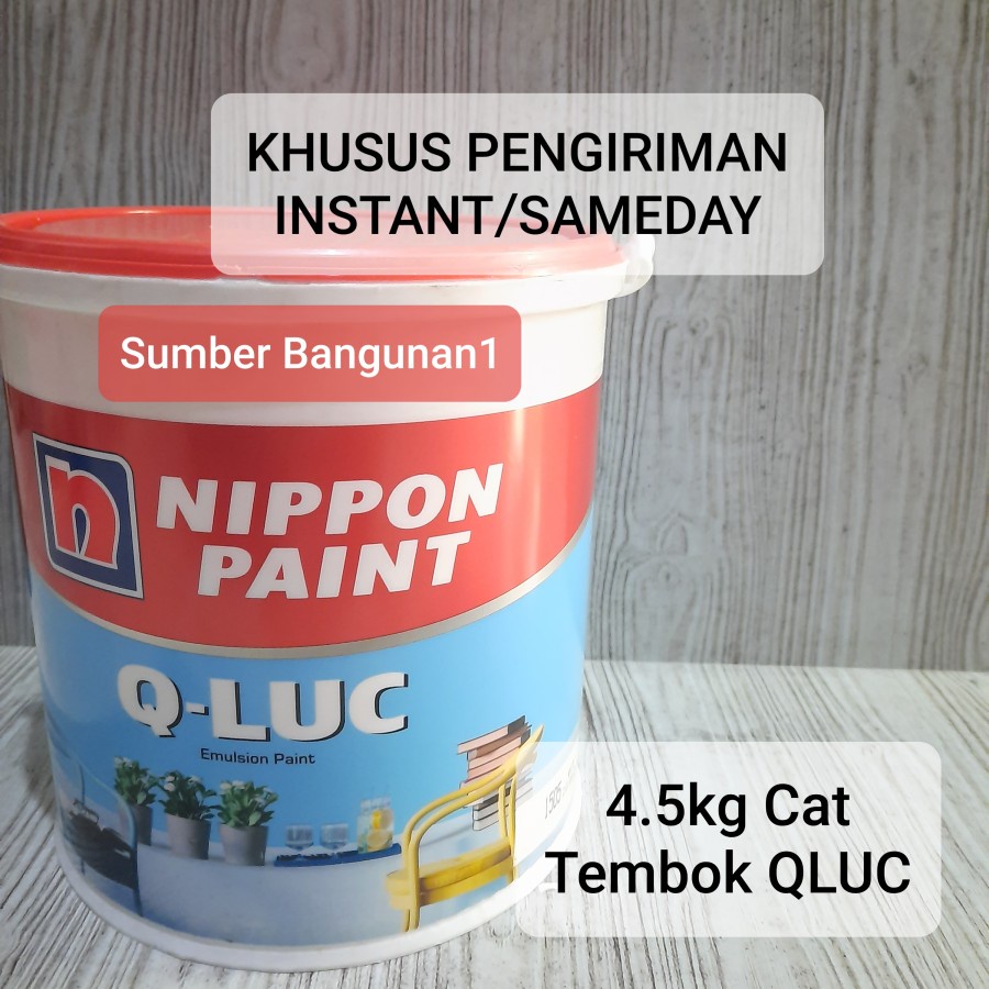 [Instant] Cat tembok Qluc dinding putih cream hijau biru abu ungu muda 4.5kg