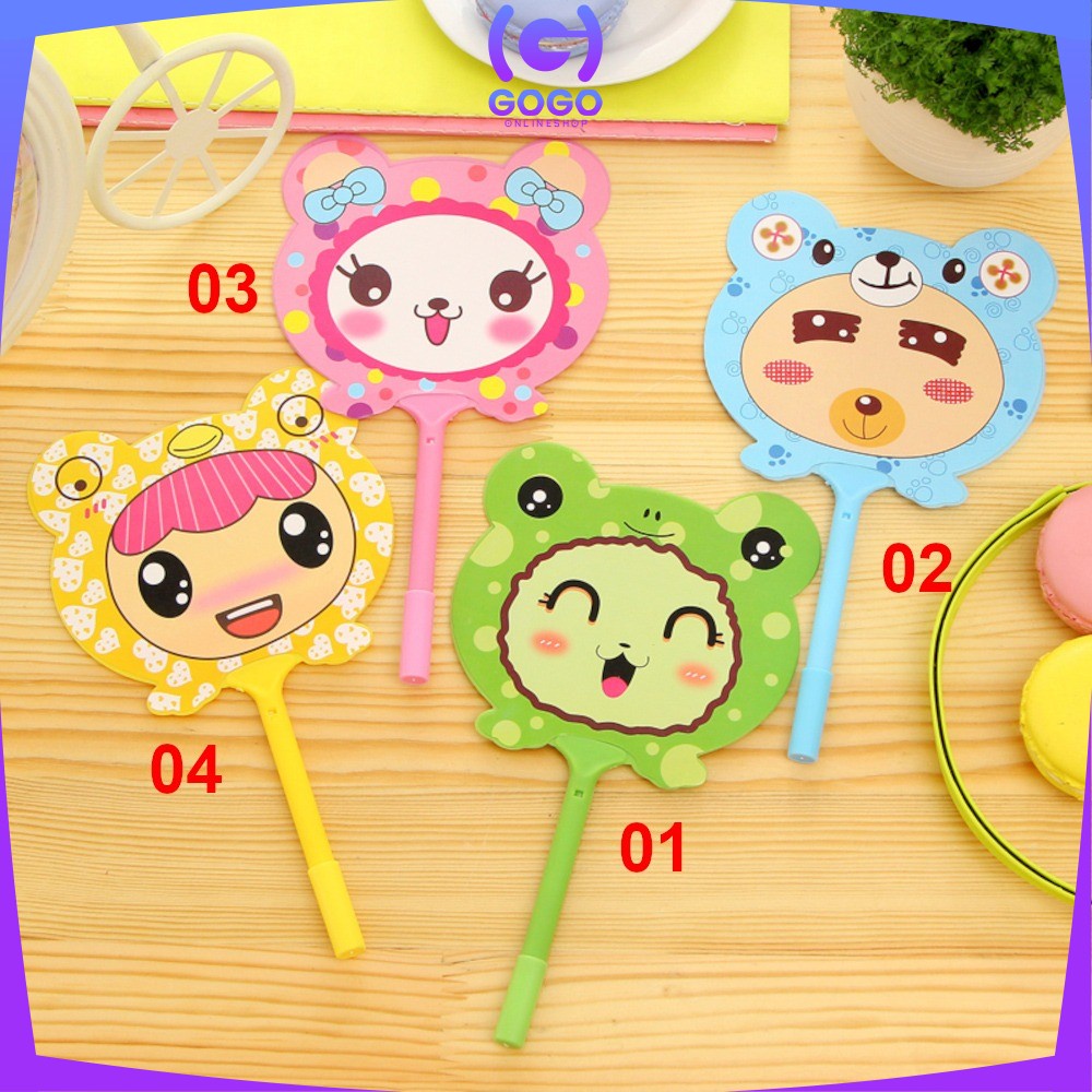 GOGO-A2 Pena Pulpen Gel Kipas / Pena Kipas Animal &amp; Buah / Pulpen Kipas Karakter Lucu Souvenir