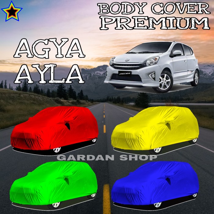 [BAYAR DIRUMAH] Sarung Mobil Agya Ayla Polos Warna Body Cover Agya Premium - Merah / Perlengkapan Va