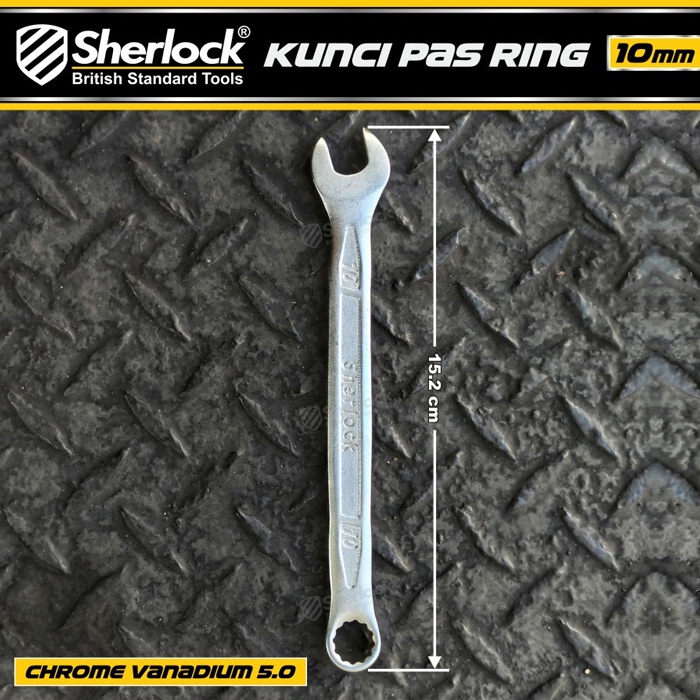 Kunci Pas Ring (Pro-D Series) uk. 10 mm Original Sherlock (1 Pcs)