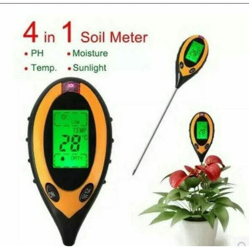 PH Meter Tanah/Soil PH Meter 4in1