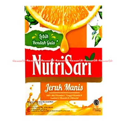 Nutrisari Rasa Jeruk Manis 500gr Minuman Orange Nutri Sari Bubuk Jeruk Oren Syrup Sirup Bubuk