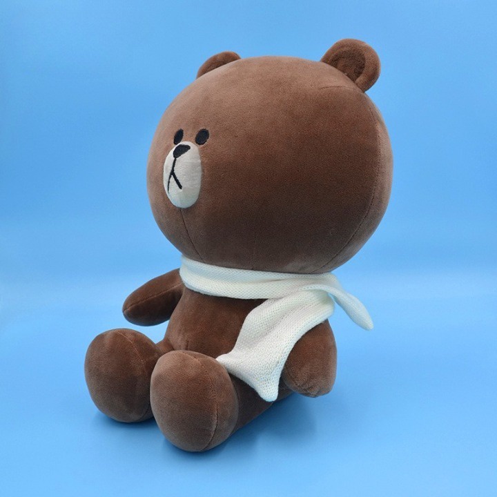 Boneka L Friends Brown dan Cony Syal / Hadiah Boneka Mainan Anak Lucu Imut Kado Ultah / Boneka Putih dan Coklat