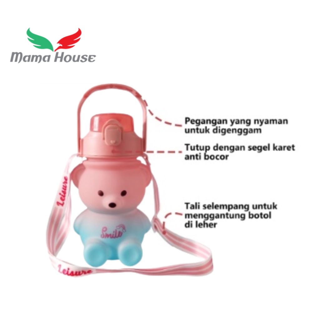 [MH] Botol Minum Anak Gemoy Warna Motif Tedy Bear 1,4 Liter