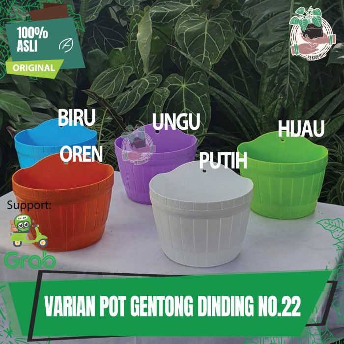 Pot Dinding Motif Gentong Pot Tanaman Hias Bunga Vertical Garden Warna Pot Tempel Dinding Cantik Dek
