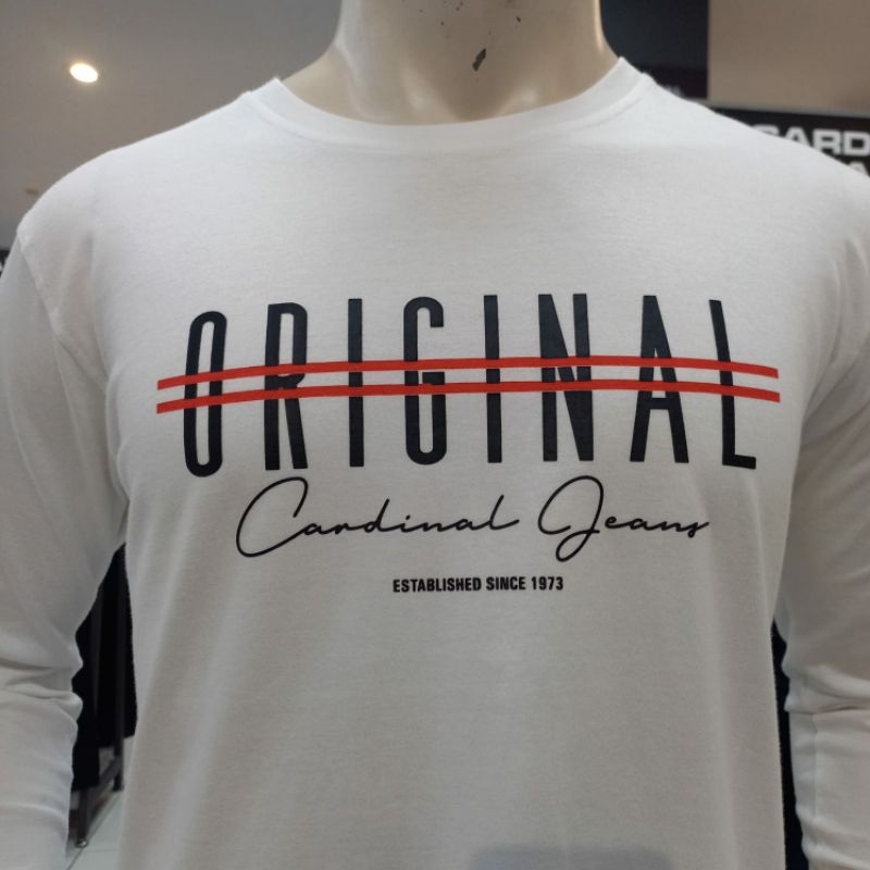 KAOS PRIA CARDINAL ORIGINAL PRODUK // KAOS CARDINAL LENGAN PANJANG PUTIH