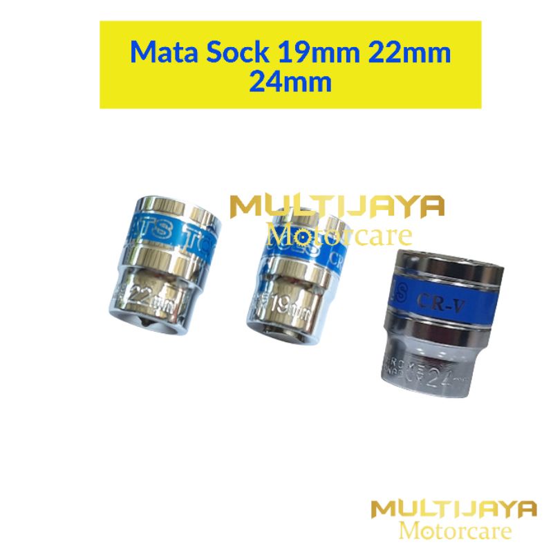 Paket Gagang Kunci Shock Sok ½&quot; Inch + Mata Shock 17mm 19mm 22mm 24mm 12mm